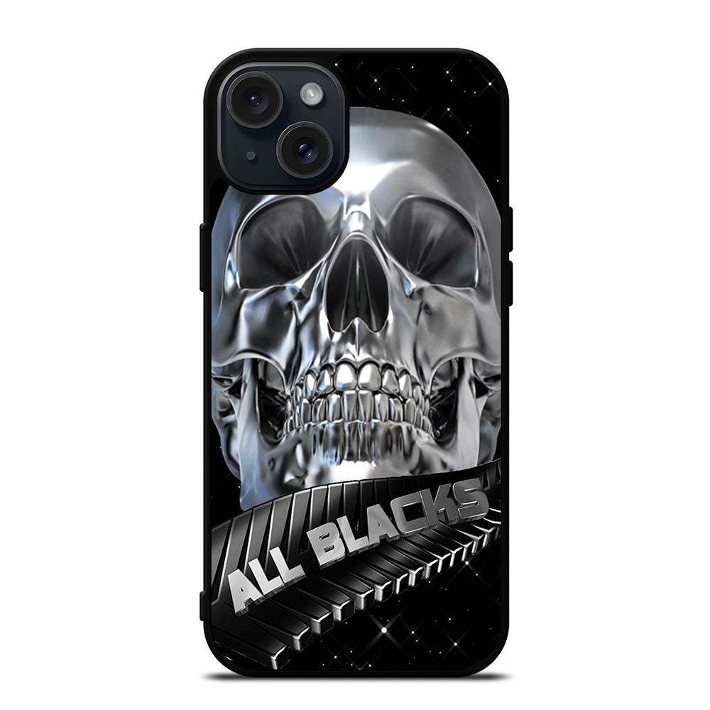 ALL BLACKS NEW ZEALAND RUGBY SKULL iPhone 15 Plus Case Cover