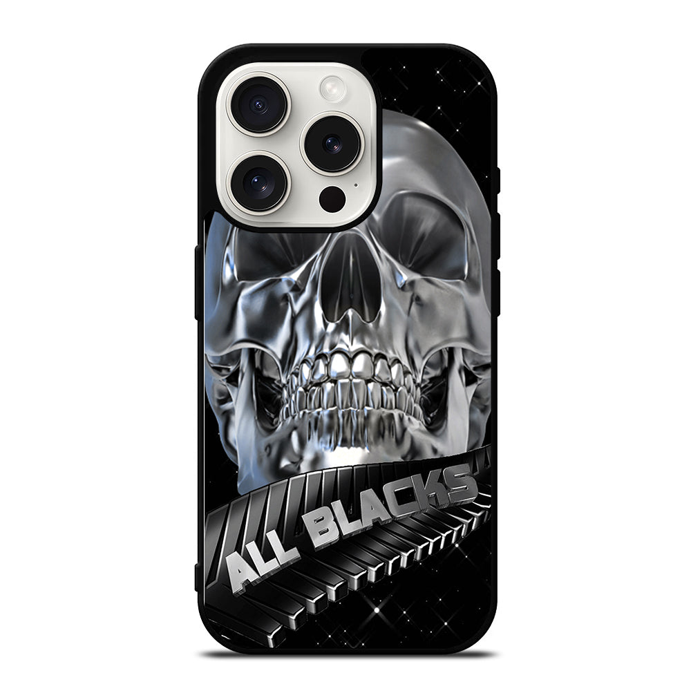 ALL BLACKS NEW ZEALAND RUGBY SKULL iPhone 15 Pro Case Cover