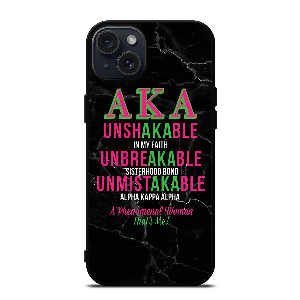 ALPHA KAPPA ALPHA BLACK MARBLE iPhone 15 Plus Case Cover