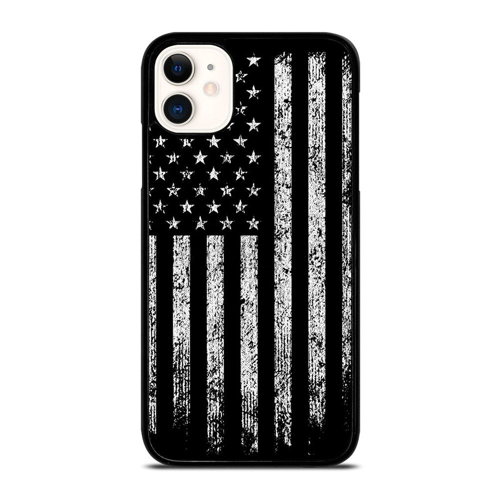 AMERICAN FLAG BLACK AND WHITE iPhone 11 Case Cover