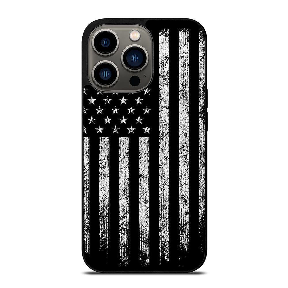 AMERICAN FLAG BLACK AND WHITE iPhone 13 Pro Case Cover