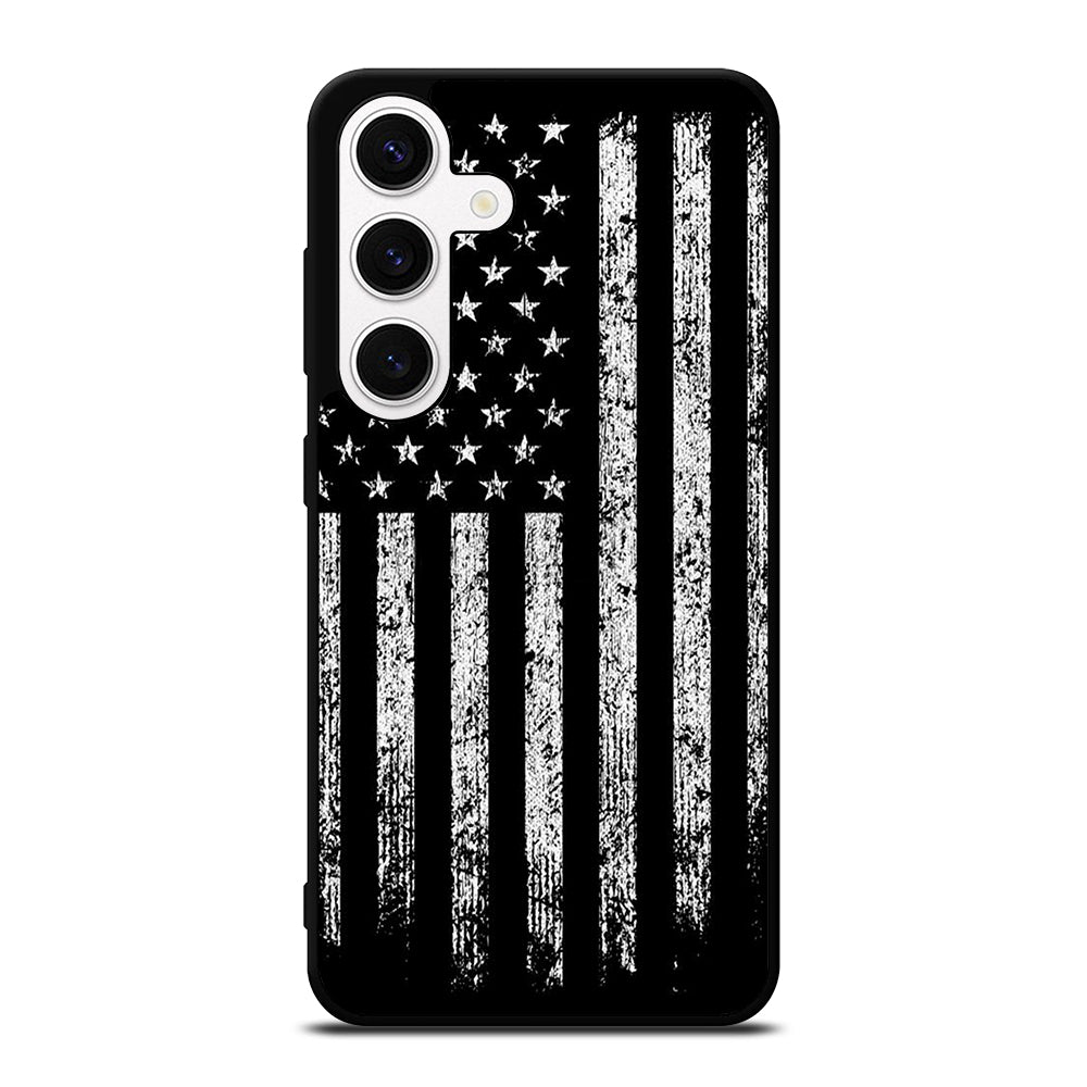 AMERICAN FLAG BLACK AND WHITE Samsung Galaxy S24 Case Cover