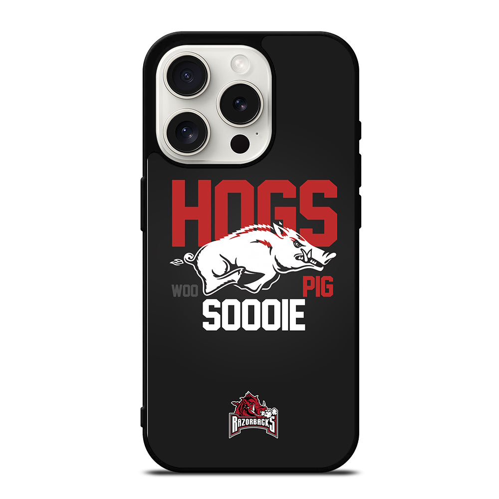 ARKANSAS RAZORBACKS HOGS WOO PIG SOODIE iPhone 15 Pro Case Cover