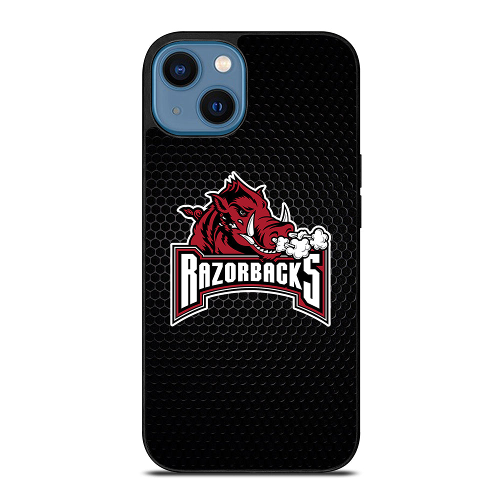 ARKANSAS RAZORBACKS METAL LOGO iPhone 14 Case Cover