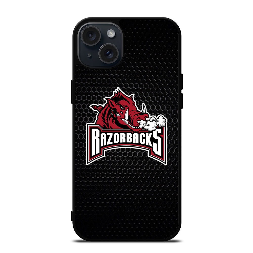 ARKANSAS RAZORBACKS METAL LOGO iPhone 15 Plus Case Cover