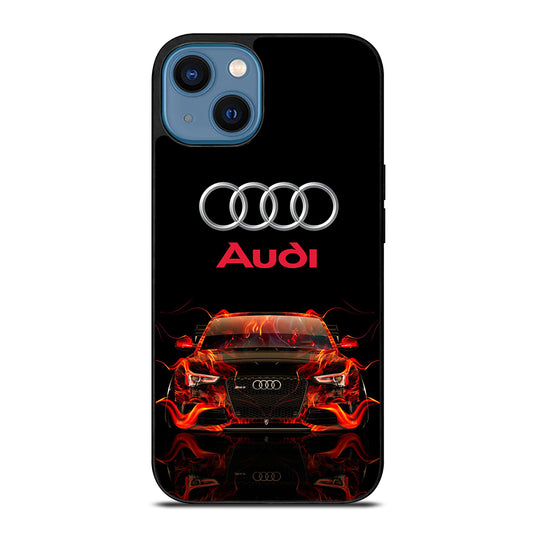 AUDI CAR FLAME LOGO iPhone 14 Case Cover