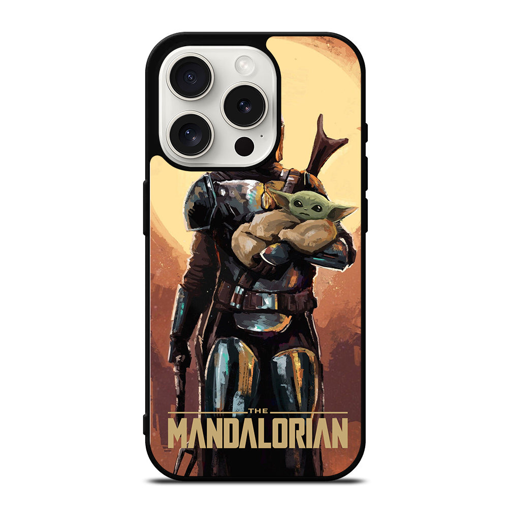 BABY YODA AND THE MANDALORIAN ART iPhone 15 Pro Case Cover
