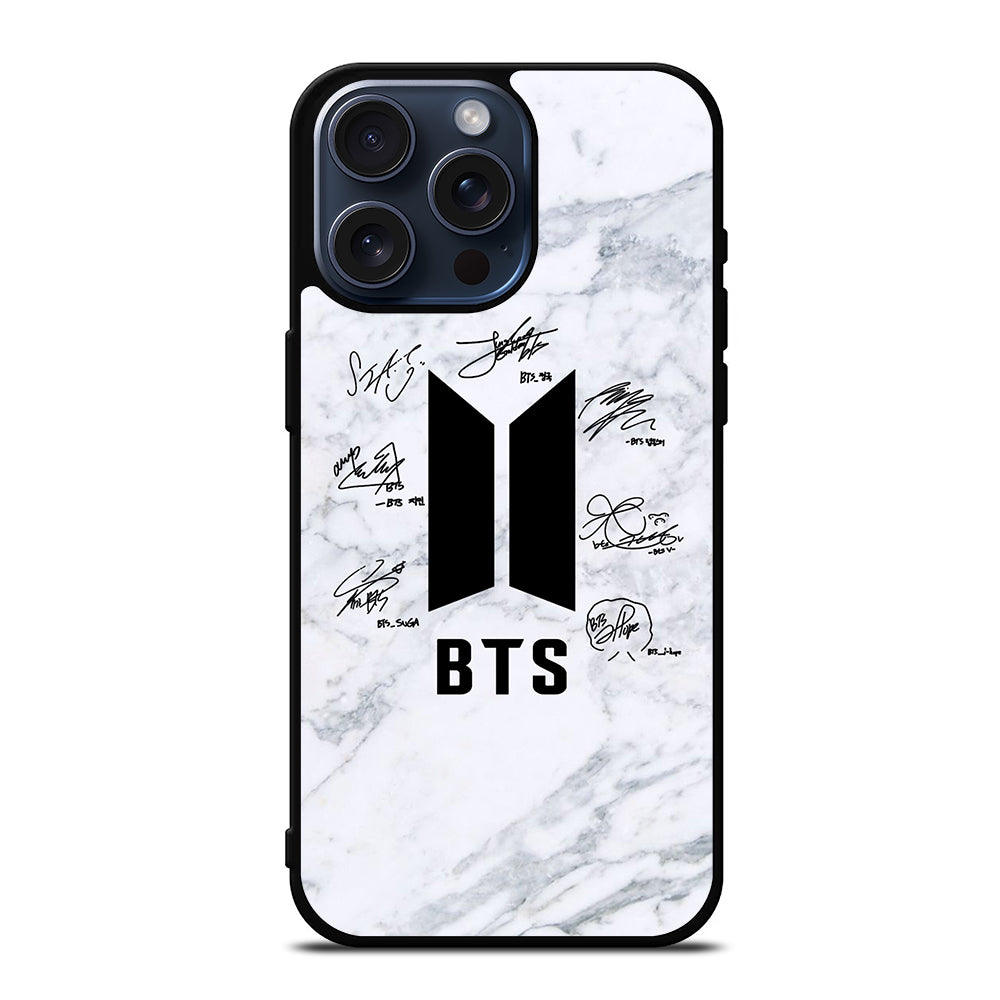 BANGTAN BOYS BTS SIGNATURE MARBLE iPhone 15 Pro Max Case Cover
