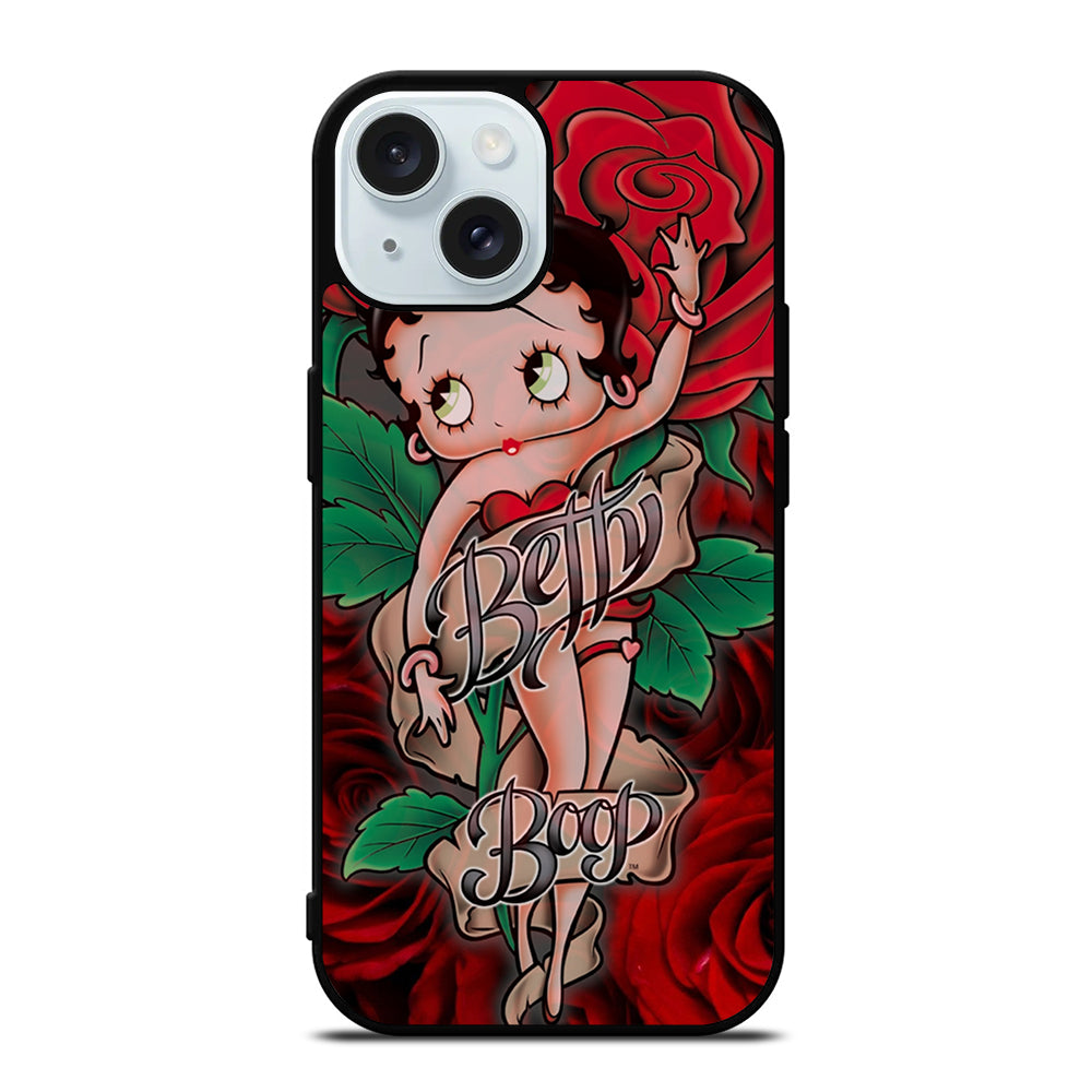 BETTY BOOP CARTOON FLOWER iPhone 15 Case Cover