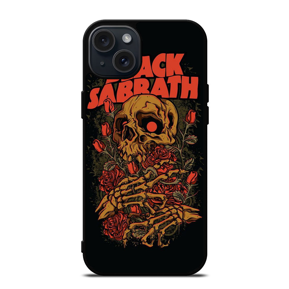 BLACK SABBATH SKULL ROSE LOGO iPhone 15 Plus Case Cover