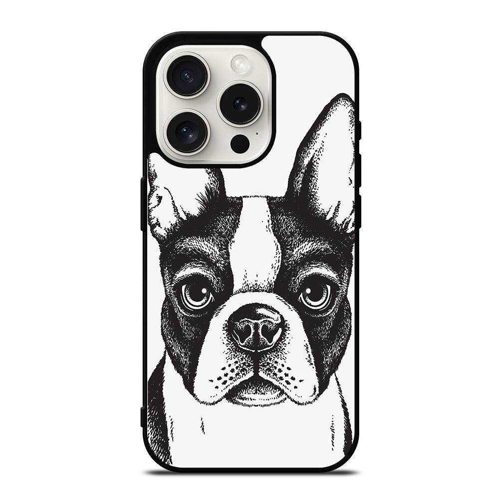 BOSTON TERRIER DOG ART iPhone 15 Pro Case Cover