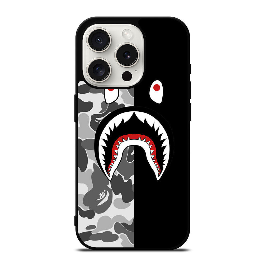 CAMO BAPE SHARK LOGO 3 iPhone 15 Pro Case Cover