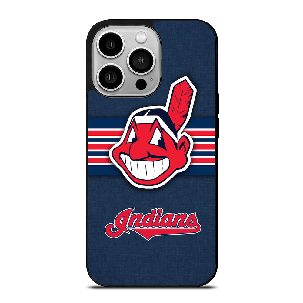 CLEVELAND INDIANS MLB STRIPE iPhone 14 Pro Case Cover