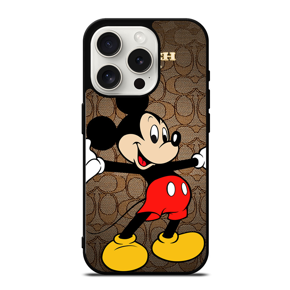 COACH BROWN MICKEY MOUSE 2 iPhone 15 Pro Case Cover