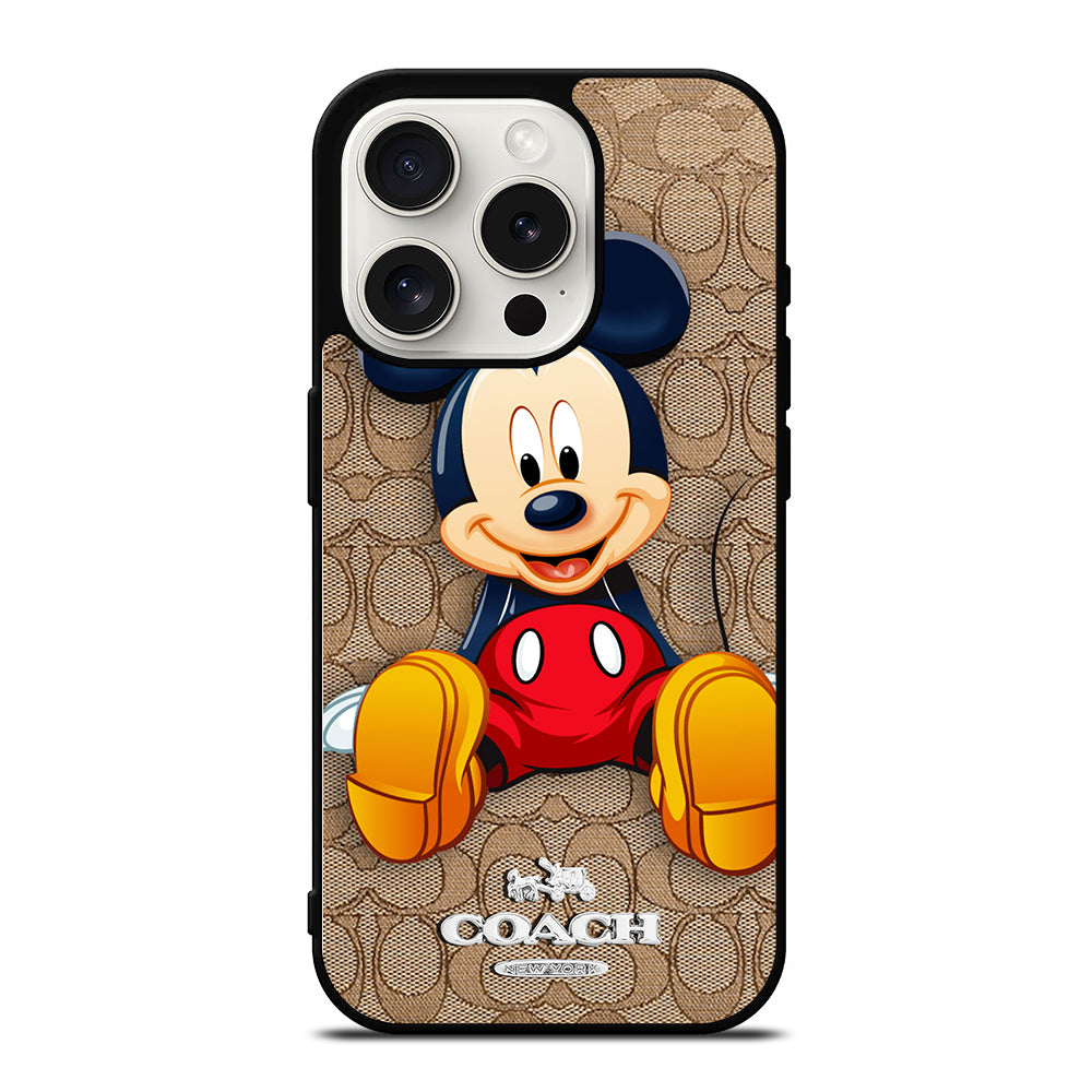 COACH BROWN MICKEY MOUSE iPhone 15 Pro Case Cover