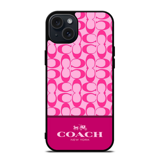 COACH NEW YORK PINK PATTERN iPhone 15 Plus Case Cover