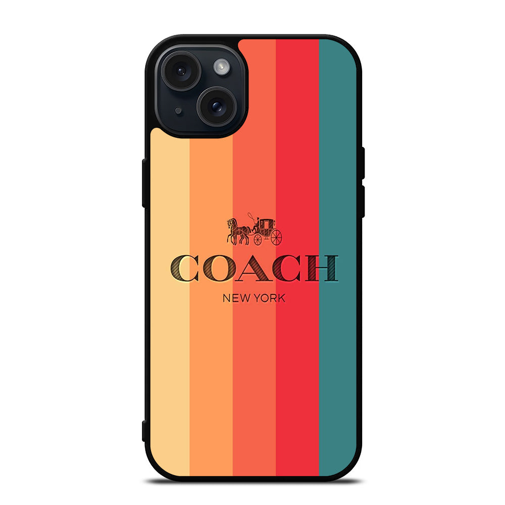 COACH NEW YORK STRIPE iPhone 15 Plus Case Cover