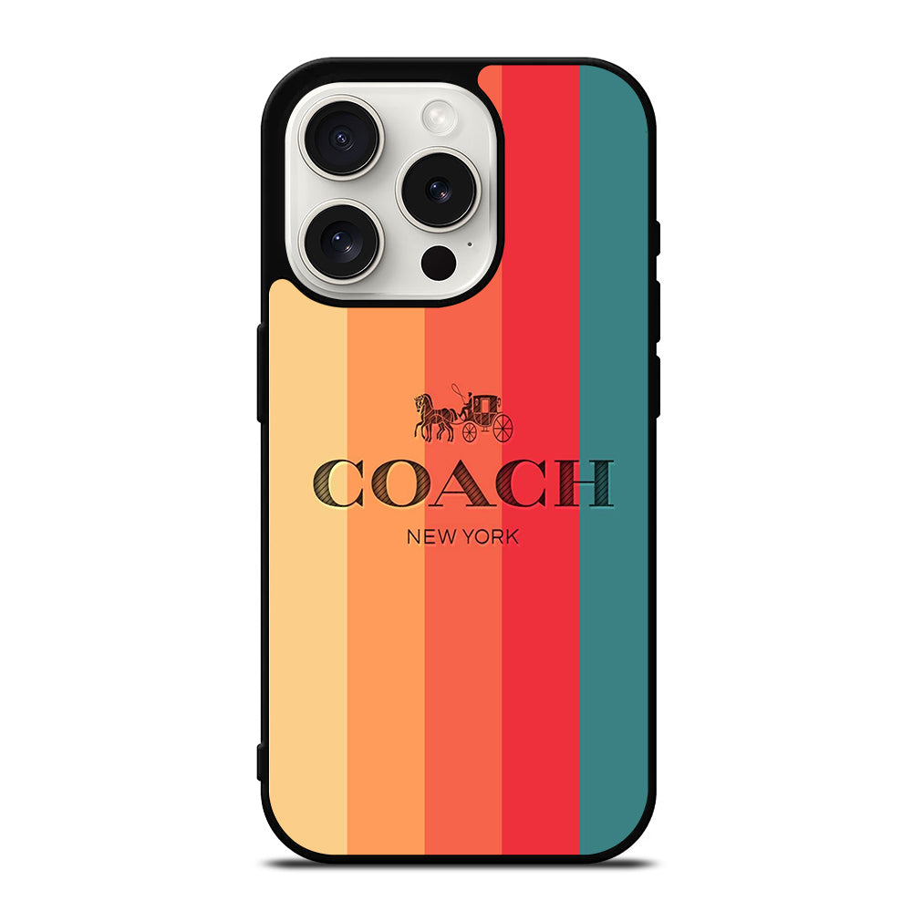 COACH NEW YORK STRIPE iPhone 15 Pro Case Cover