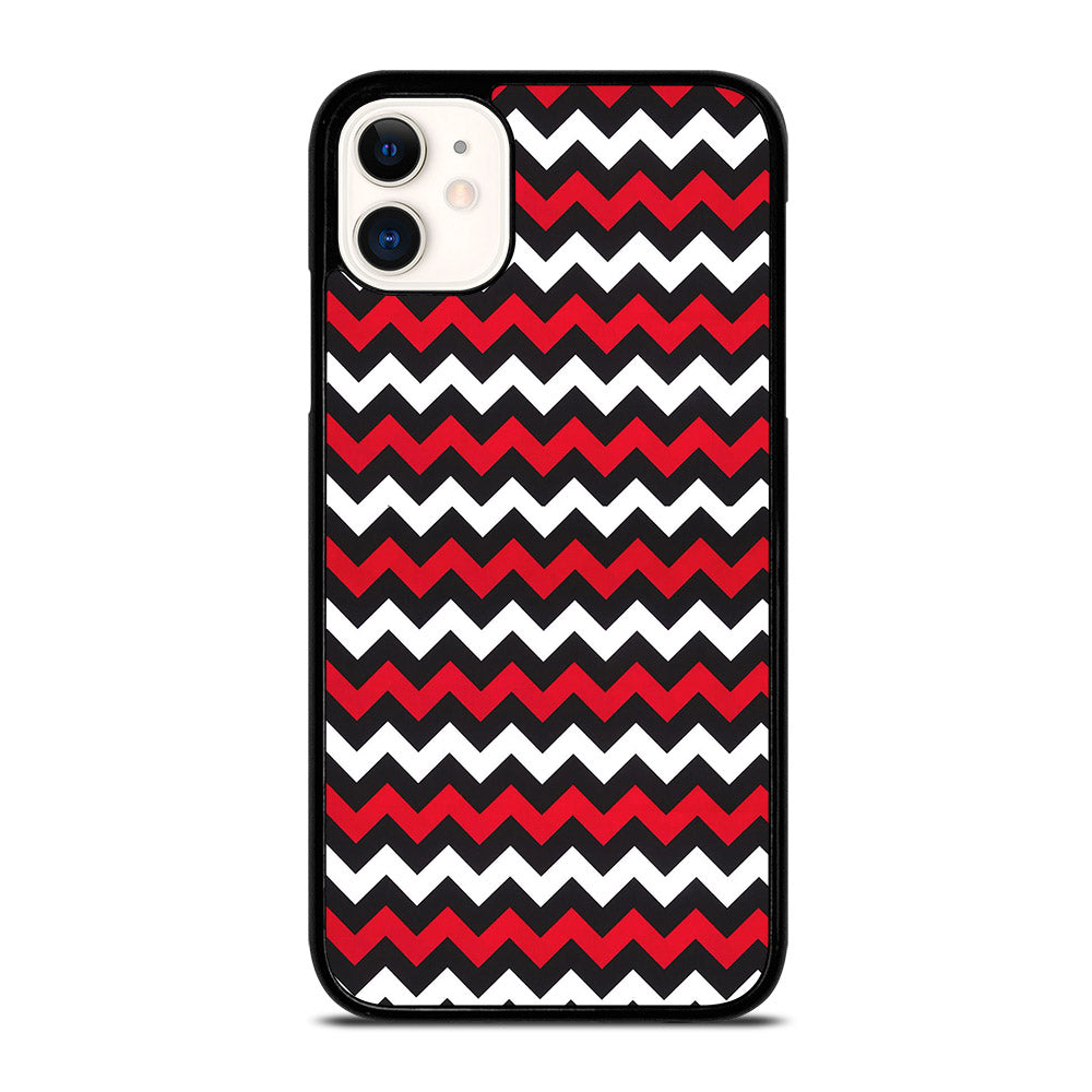 COLOR BLOCK DARK RED CHEVRON PATTERN iPhone 11 Case Cover