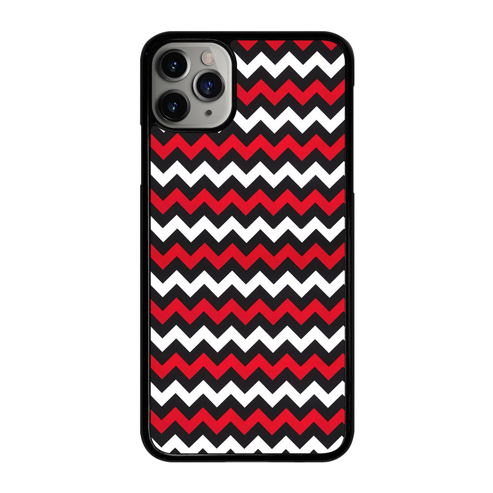 COLOR BLOCK DARK RED CHEVRON PATTERN iPhone 11 Pro Max Case Cover