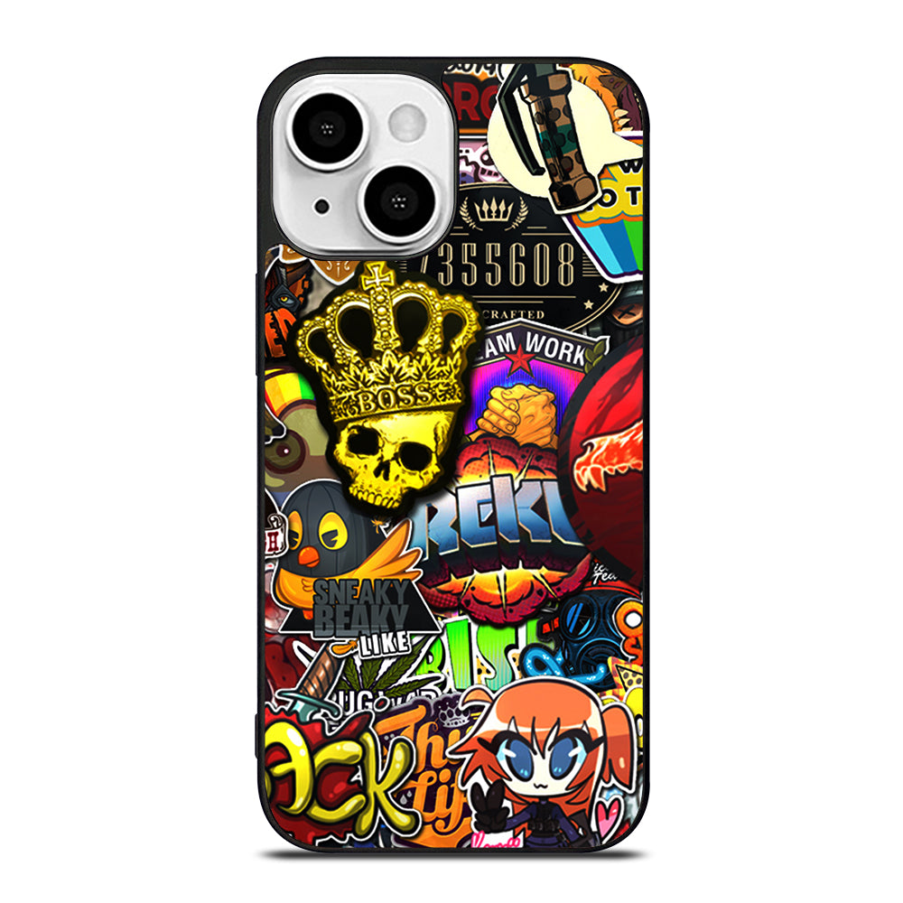 CSGO STICKER BOMB PATTERN iPhone 13 Mini Case Cover