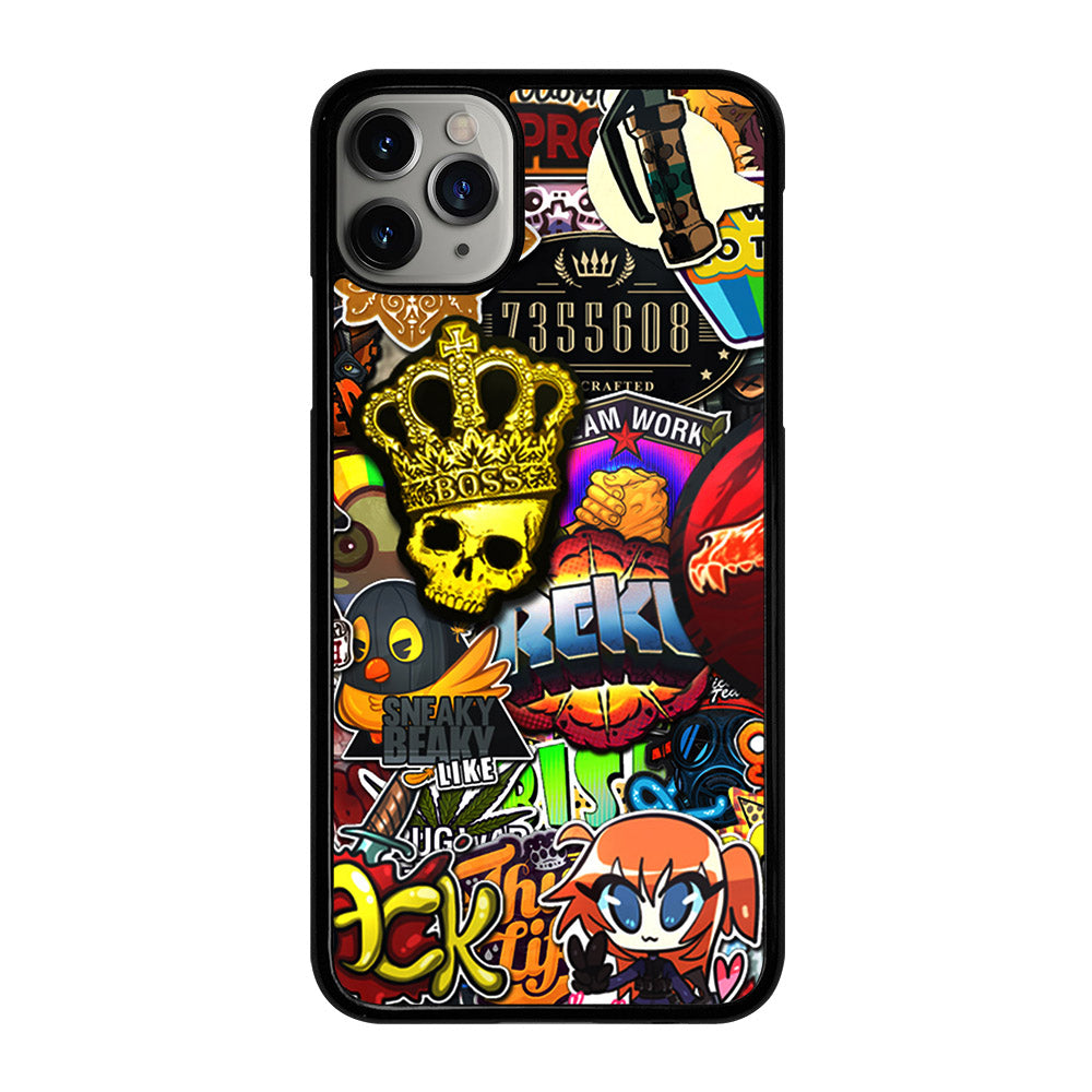 CSGO STICKER BOMB PATTERN iPhone 11 Pro Max Case Cover