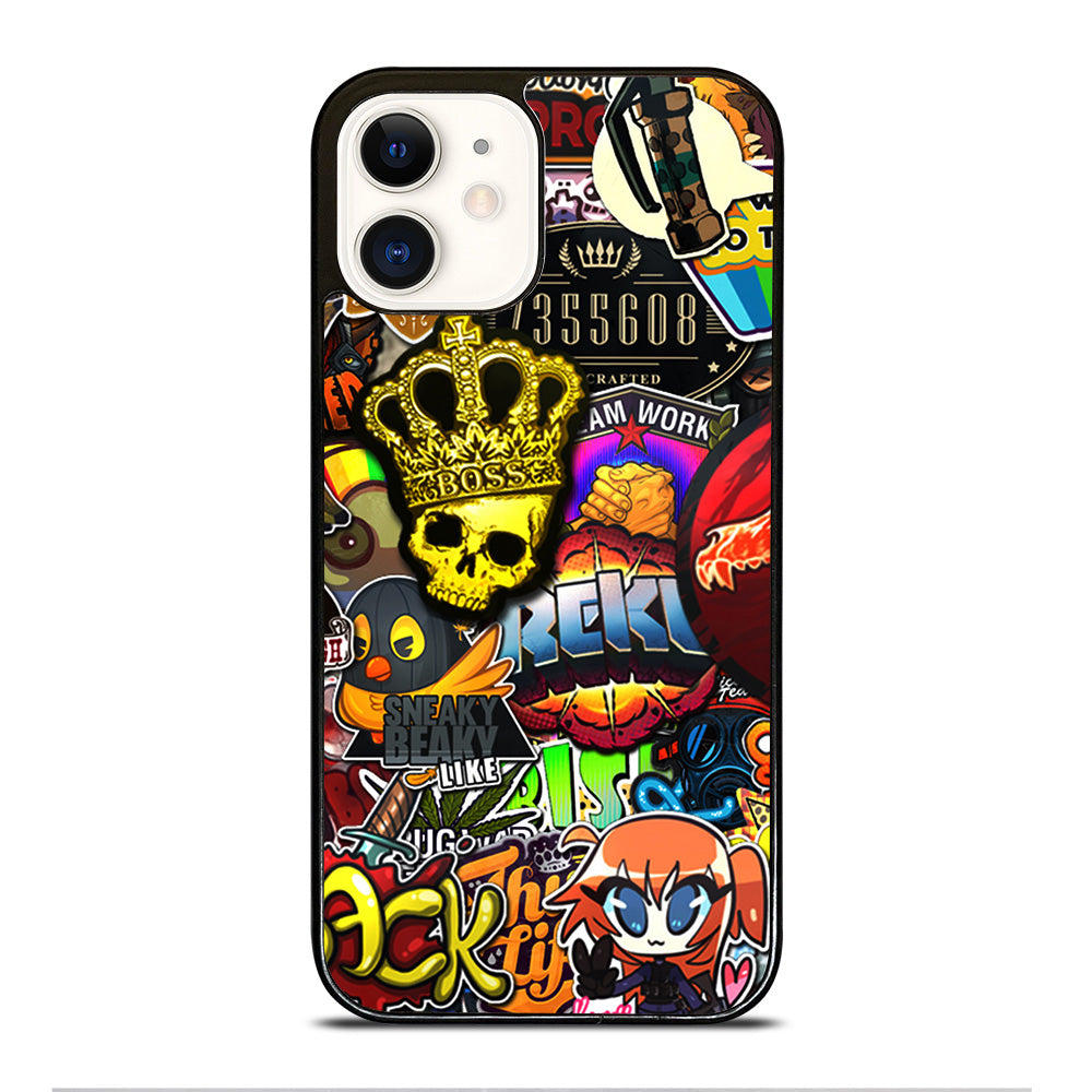 CSGO STICKER BOMB PATTERN iPhone 12 Case Cover