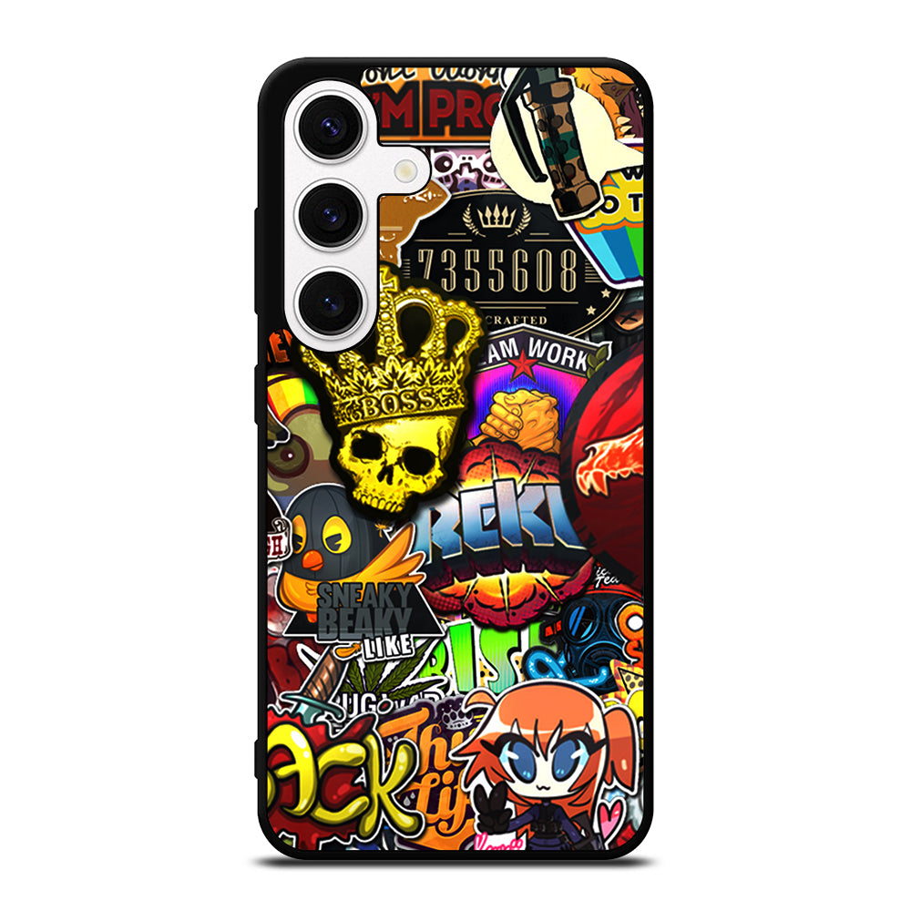 CSGO STICKER BOMB PATTERN Samsung Galaxy S24 Case Cover