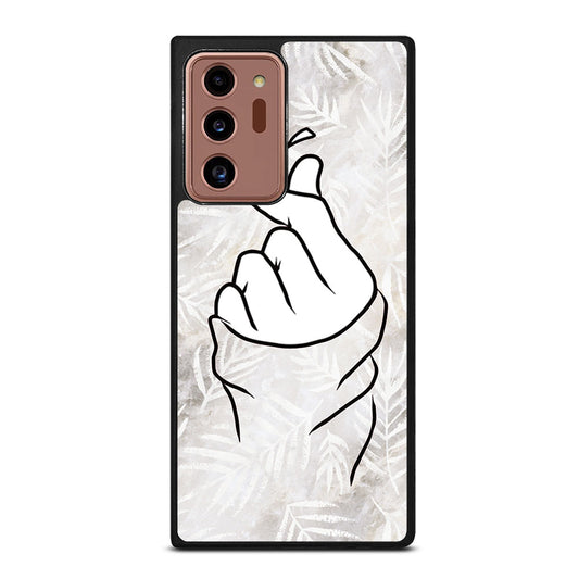 CUTE HEART FINGER WHITE MARBLE Samsung Galaxy Note 20 Ultra Case Cover