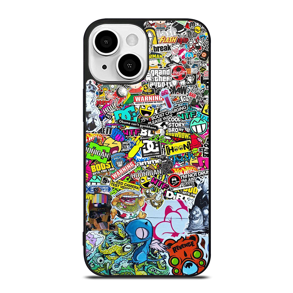 DC STICKER BOMB 2 iPhone 13 Mini Case Cover