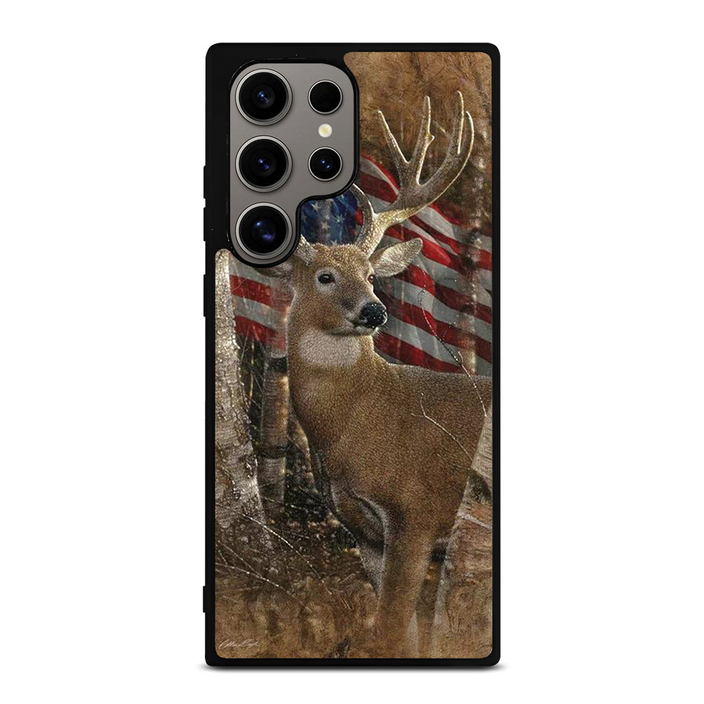 DEER HUNTING AMERICAN FLAG Samsung Galaxy S24 Ultra Case Cover