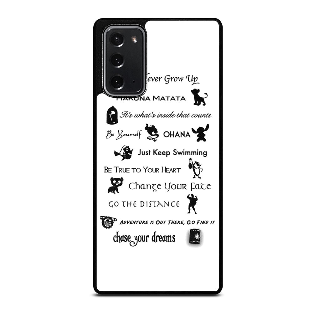 DISNEY LESSONS BLACK QUOTE Samsung Galaxy Note 20 Case Cover