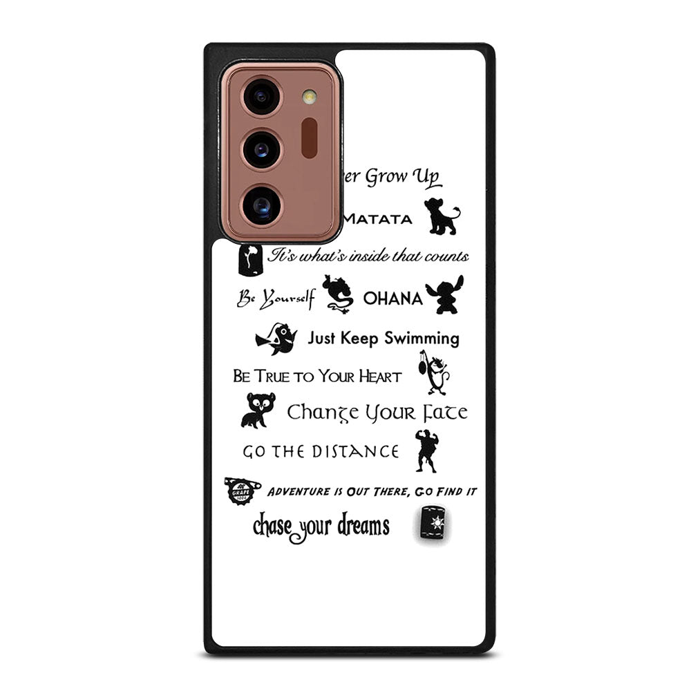 DISNEY LESSONS BLACK QUOTE Samsung Galaxy Note 20 Ultra Case Cover