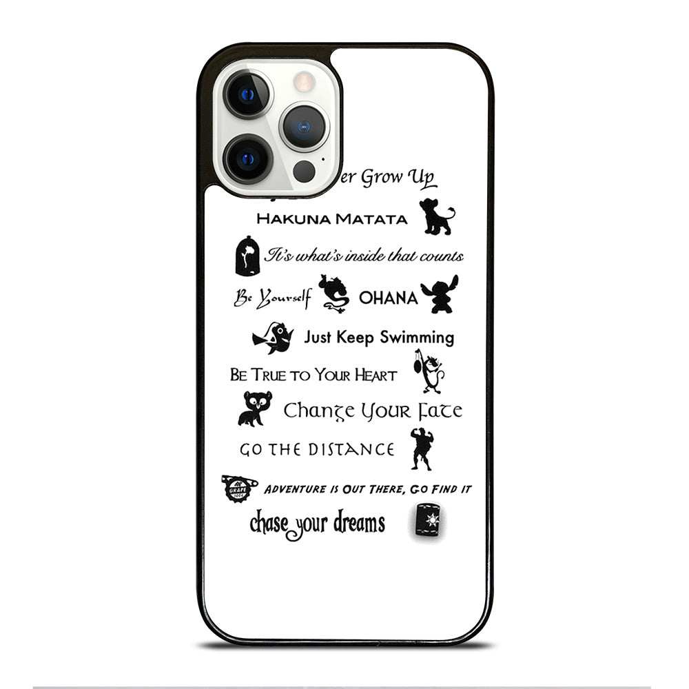 DISNEY LESSONS BLACK QUOTE iPhone 12 Pro Case Cover