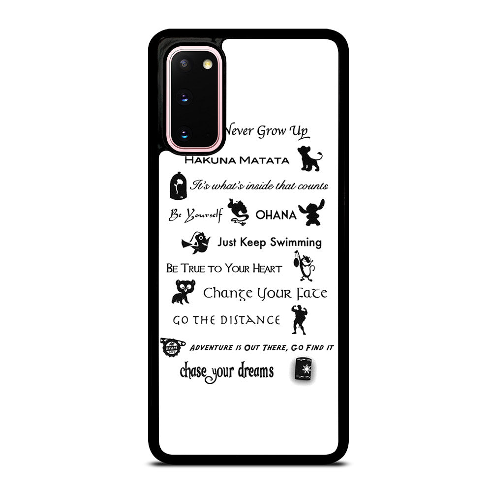 DISNEY LESSONS BLACK QUOTE Samsung Galaxy S20 Case Cover