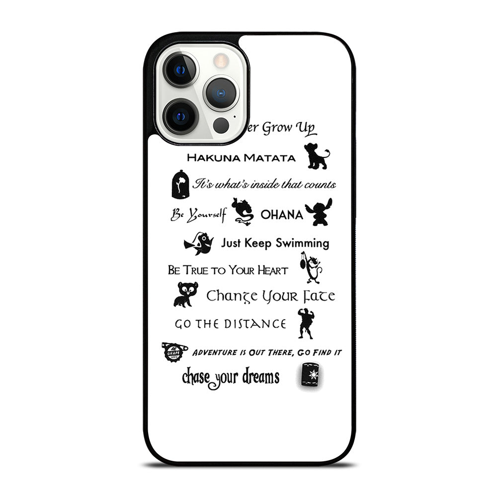 DISNEY LESSONS BLACK QUOTE iPhone 12 Pro Max Case Cover