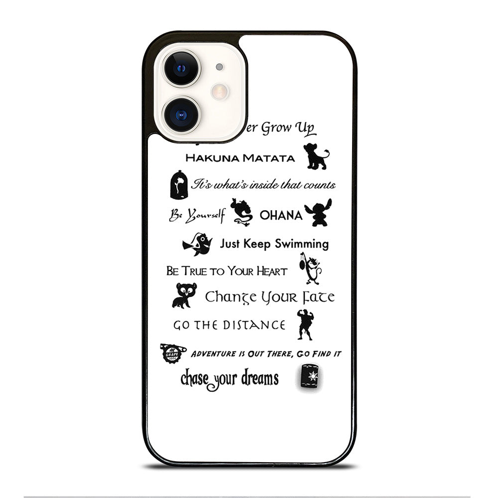 DISNEY LESSONS BLACK QUOTE iPhone 12 Case Cover