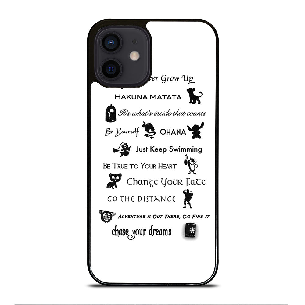 DISNEY LESSONS BLACK QUOTE iPhone 12 Mini Case Cover