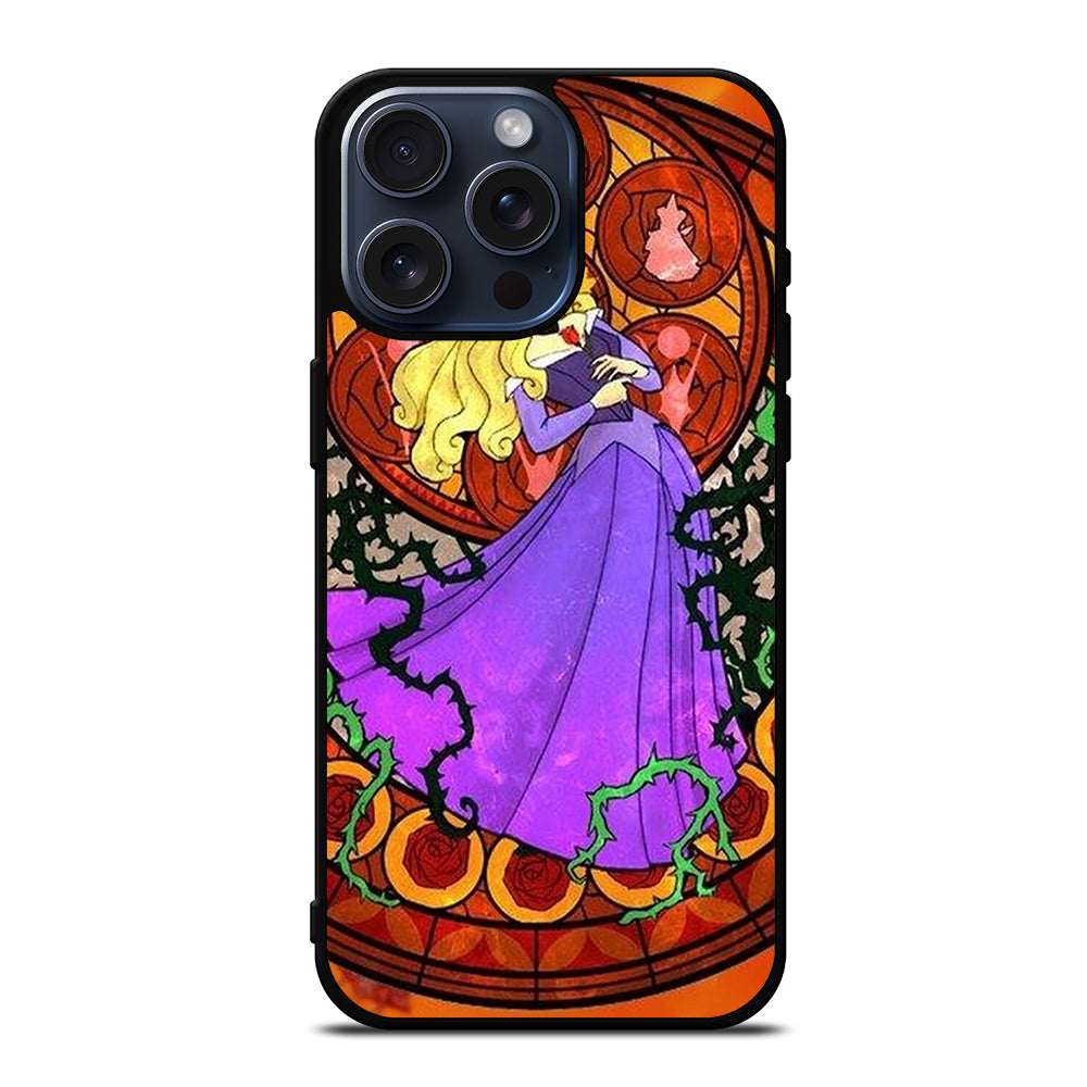 DISNEY SLEEPING BEAUTY STAINED GLASS iPhone 15 Pro Max Case Cover