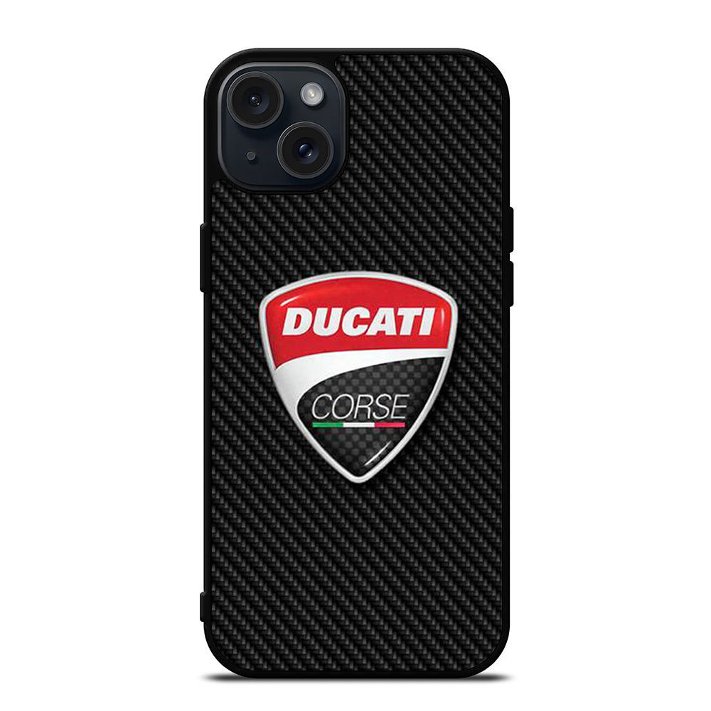 DUCATI CORSE CARBON LOGO iPhone 15 Plus Case Cover