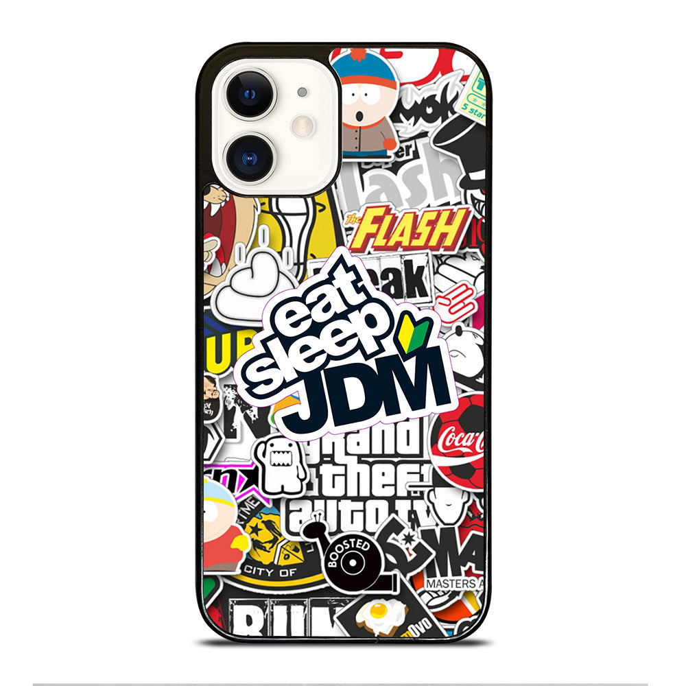 EAT SLEEP JDM STICKER iPhone 12 Case Cover
