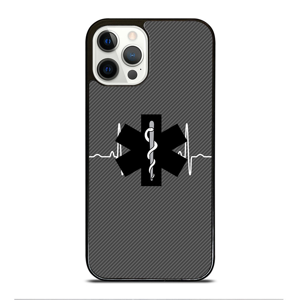 EMT EMS MEDICAL CARBON LOGO iPhone 12 Pro Case Cover