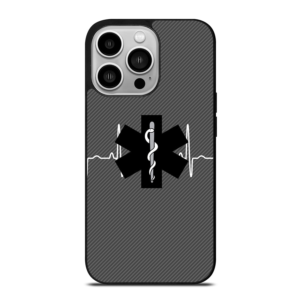 EMT EMS MEDICAL CARBON LOGO iPhone 14 Pro Case Cover