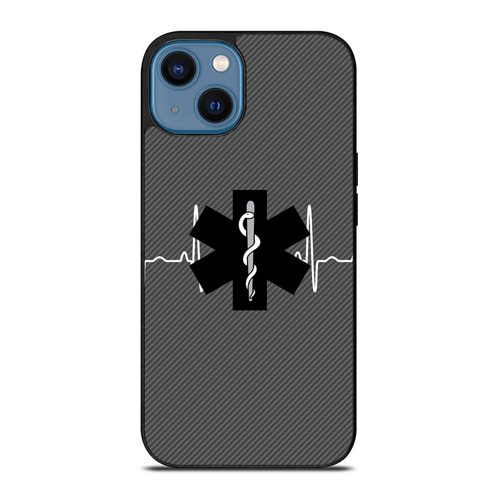 EMT EMS MEDICAL CARBON LOGO iPhone 14 Case Cover