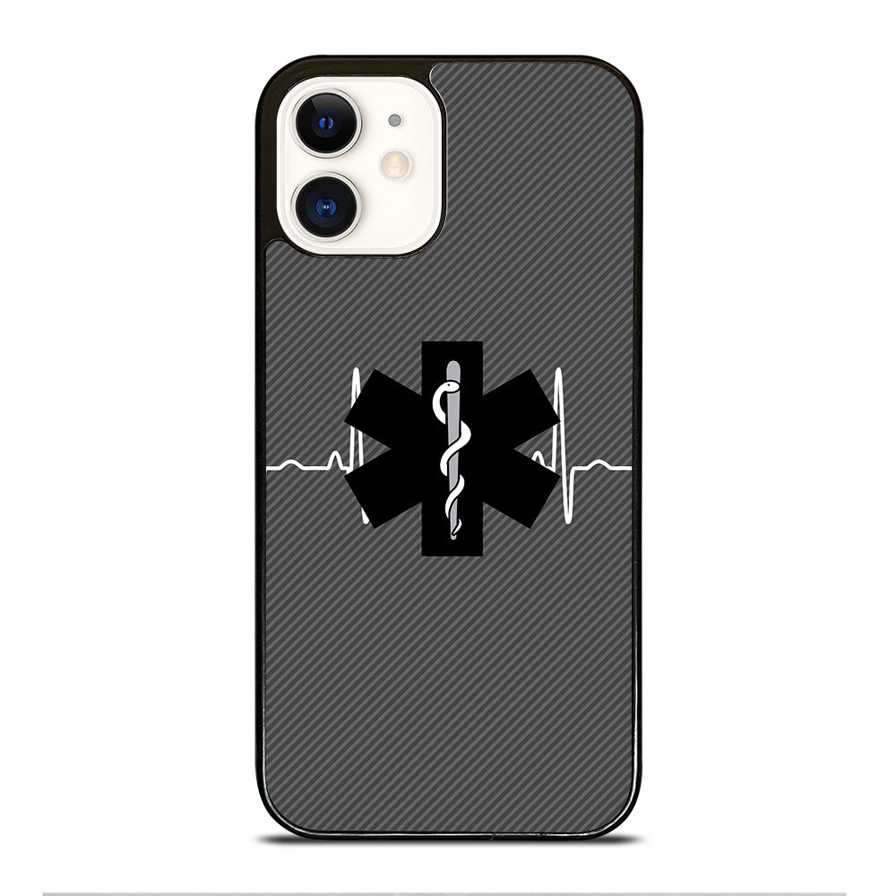 EMT EMS MEDICAL CARBON LOGO iPhone 12 Case Cover