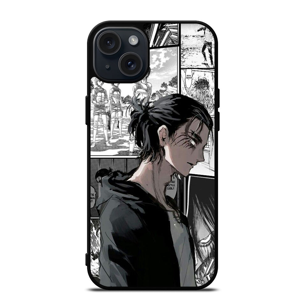 EREN YEAGER ATTACK ON TITAN COMIC iPhone 15 Plus Case Cover  casecentro