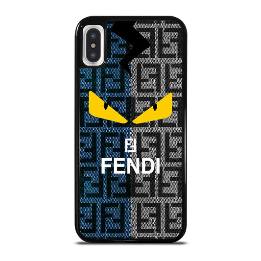 FENDI ROMA BLUE GRAY PATTERN iPhone X / XS Case Cover