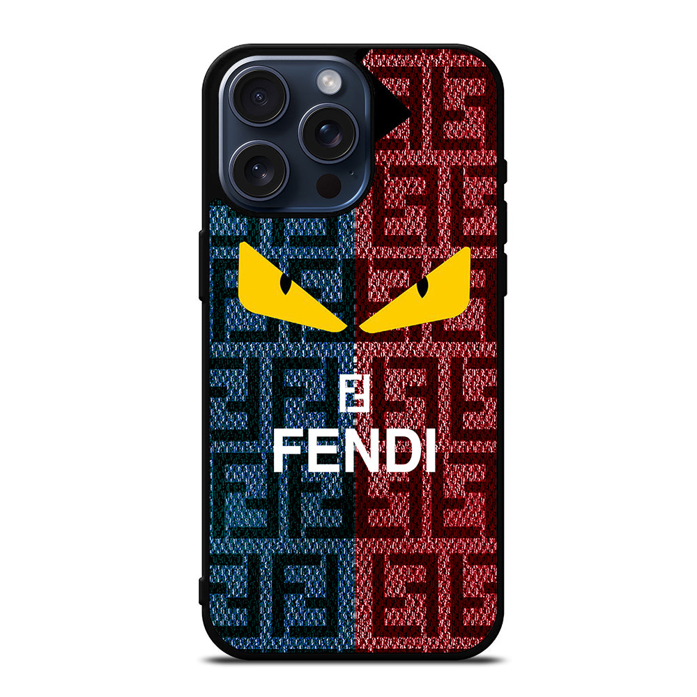 FENDI ROMA BLUE RED PATTERN iPhone 15 Pro Max Case Cover