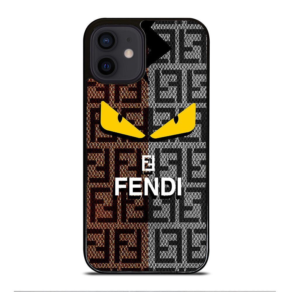FENDI ROMA BROWN GREY PATTERN iPhone 12 Mini Case Cover