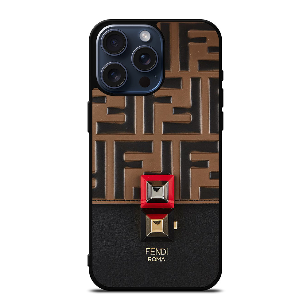 FENDI ROMA BROWN PATTERN iPhone 15 Pro Max Case Cover